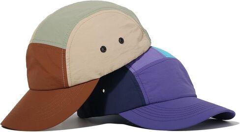 CLAPE 5 Panel Cap Waterproof Trucker Cap Curved Bill Baseball Cap Dad Cap Color-Blocked Hat Summer Breathable Outdoor Cap in Saudi Arabia