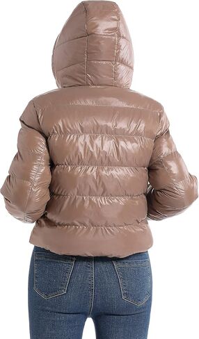 سترة منتفخة سوداء اللون بغطاء للرأس على الجانبين مع غطاء للرأس وجيوب in Kuwait