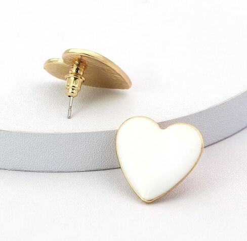 أقراط القلب الكبيرة الملونة المينا لطيف آخر الأقراط النساء الفتيات صديقة هدية عيد الحب in Kuwait