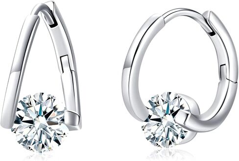 أقراط جوهرة الميلاد للنساء 925 أقراط حلقية من الفضة الإسترليني مجوهرات جوهرة الميلاد زركون مكعب in Kuwait