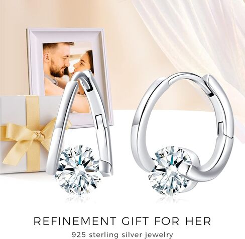 أقراط جوهرة الميلاد للنساء 925 أقراط حلقية من الفضة الإسترليني مجوهرات جوهرة الميلاد زركون مكعب in Kuwait