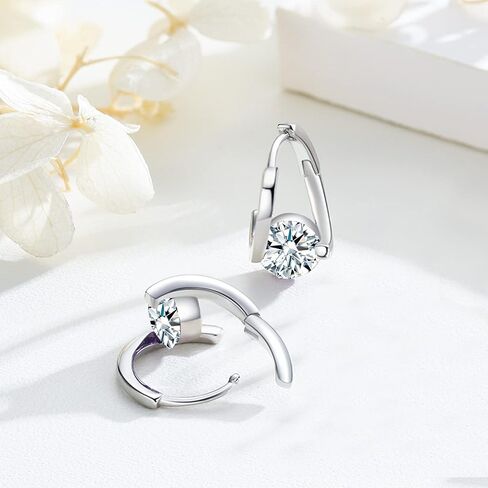 أقراط جوهرة الميلاد للنساء 925 أقراط حلقية من الفضة الإسترليني مجوهرات جوهرة الميلاد زركون مكعب in Kuwait