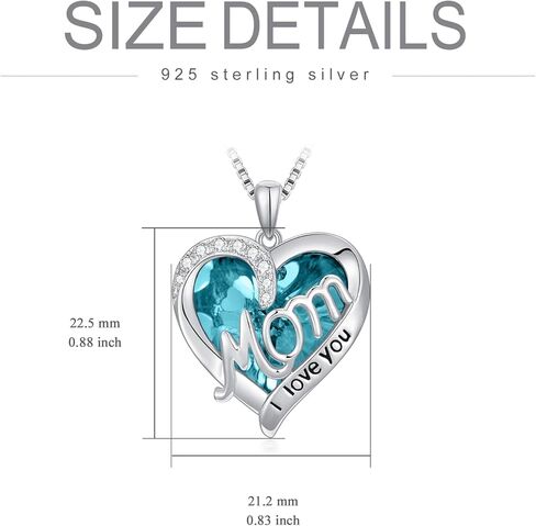 TOUPOP Gifts for Mom Sterling Silver Heart Mom Necklace Jewelry Gifts for Women Daughter Christmas Birthday in Kuwait