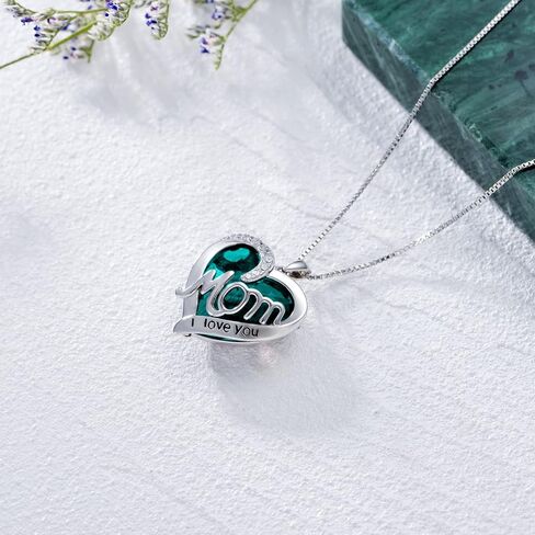 TOUPOP Gifts for Mom Sterling Silver Heart Mom Necklace Jewelry Gifts for Women Daughter Christmas Birthday in Kuwait