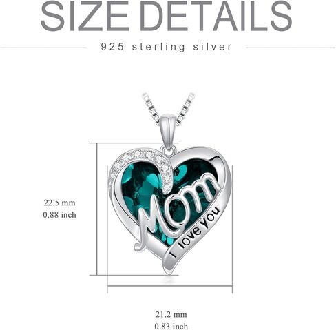 TOUPOP Gifts for Mom Sterling Silver Heart Mom Necklace Jewelry Gifts for Women Daughter Christmas Birthday in Kuwait