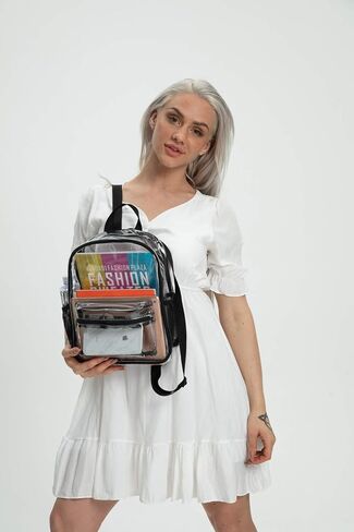 حقيبة ظهر شفافة صغيرة معتمدة من ملعب الظهر للعمل والحفلات الموسيقية والسفر والرياضة in Kuwait