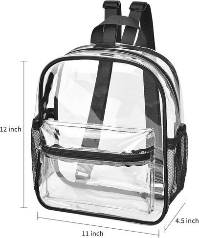 حقيبة ظهر شفافة صغيرة معتمدة من ملعب الظهر للعمل والحفلات الموسيقية والسفر والرياضة in Kuwait