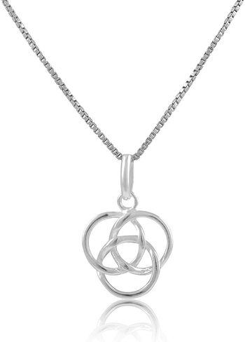 SILVERCLOSEOUT قلادة من الفضة الاسترليني للفتيات الأيرلندية السلتية بعقدة ثلاثية للنساء in Kuwait