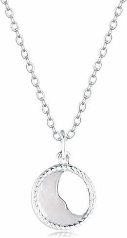 قلادة كينغز الصغيرة للأم الحب الطفل 925 من الفضة الاسترليني ضوء القمر أم اللؤلؤ قلادة قابلة للتعديل 45.72 سم للأم والجدة والابنة in Kuwait