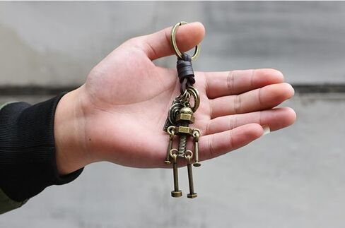 Screw Robot Keychain, Cute Stainless Steel Robot Keychain, Robot Keychain with Adjustable Limbs, Great Gift for Robot Lovers in Saudi Arabia
