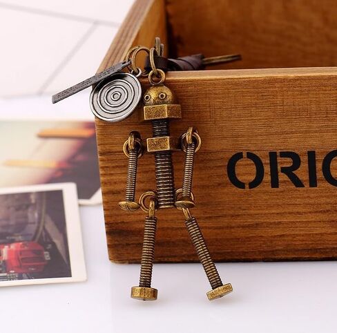 Screw Robot Keychain, Cute Stainless Steel Robot Keychain, Robot Keychain with Adjustable Limbs, Great Gift for Robot Lovers in Saudi Arabia