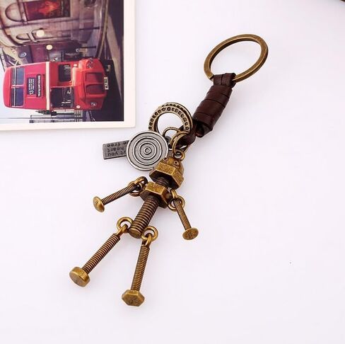 Screw Robot Keychain, Cute Stainless Steel Robot Keychain, Robot Keychain with Adjustable Limbs, Great Gift for Robot Lovers in Saudi Arabia
