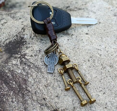Screw Robot Keychain, Cute Stainless Steel Robot Keychain, Robot Keychain with Adjustable Limbs, Great Gift for Robot Lovers in Saudi Arabia