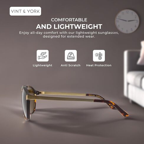 Vint And York Modern Round Sunglasses, Stylish Keyhole Design, UV Protection. Ideal Valentine's Day Gift for Men & Women in Saudi Arabia