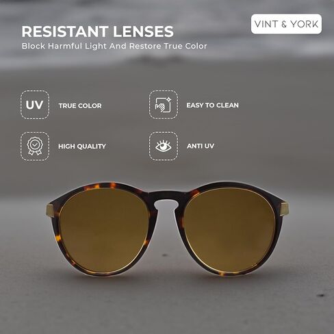 Vint And York Modern Round Sunglasses, Stylish Keyhole Design, UV Protection. Ideal Valentine's Day Gift for Men & Women in Saudi Arabia