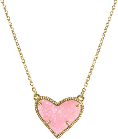 عقد بقلادة مطلية بالذهب الأبيض / مطلية بالذهب عيار 18 قيراط قابلة للتعديل على شكل قلب من آري للنساء - هدية عيد الحب in Kuwait