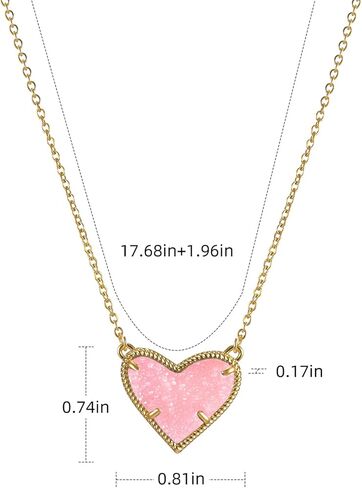 عقد بقلادة مطلية بالذهب الأبيض / مطلية بالذهب عيار 18 قيراط قابلة للتعديل على شكل قلب من آري للنساء - هدية عيد الحب in Kuwait