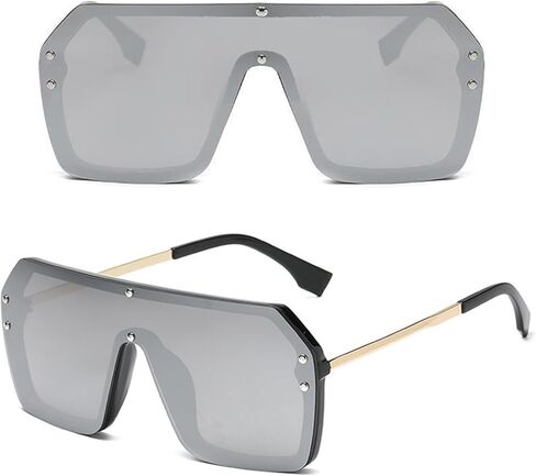 نظارات شمسية مربعة كلاسيكية للنساء والرجال، نظارات شمسية عصرية بعدسات حماية من الأشعة فوق البنفسجية 400 AM018 in Kuwait