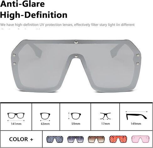 نظارات شمسية مربعة كلاسيكية للنساء والرجال، نظارات شمسية عصرية بعدسات حماية من الأشعة فوق البنفسجية 400 AM018 in Kuwait