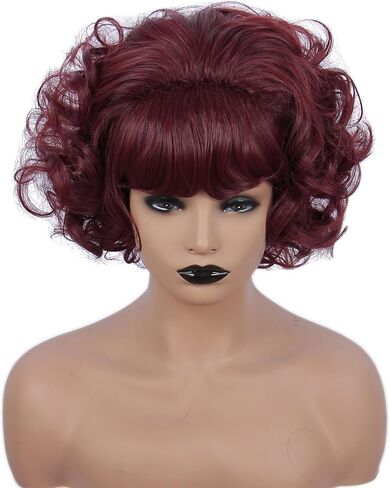 50S Retro Short Black Beehive Wigs Halloween Costume Cosplay Party Wig for Women in Saudi Arabia