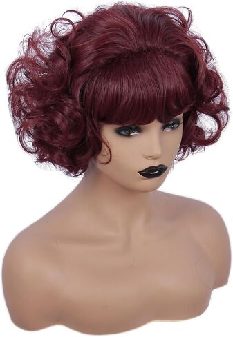 50S Retro Short Black Beehive Wigs Halloween Costume Cosplay Party Wig for Women in Saudi Arabia