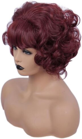 50S Retro Short Black Beehive Wigs Halloween Costume Cosplay Party Wig for Women in Saudi Arabia