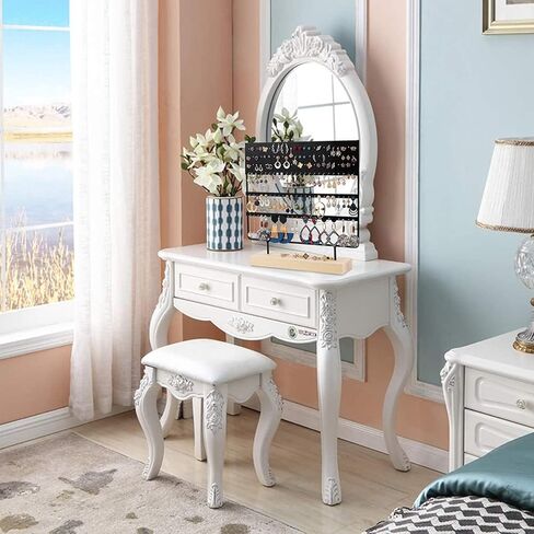 3-Tier 144 Holes Earrings Organizer Jewelry Display Holder for Earrings Necklaces Bracelets and Rings, with Slotted Wood Base Stand Display Rack for Women Girls Gift. (Black) in Kuwait