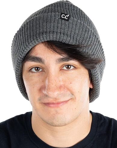 Funky Junque Mens Waffle Knit Cuff Beanie Slouchy Stretch Acrylic Thermal Lightweight Warm Winter Ski Hat Men Unisex in Saudi Arabia