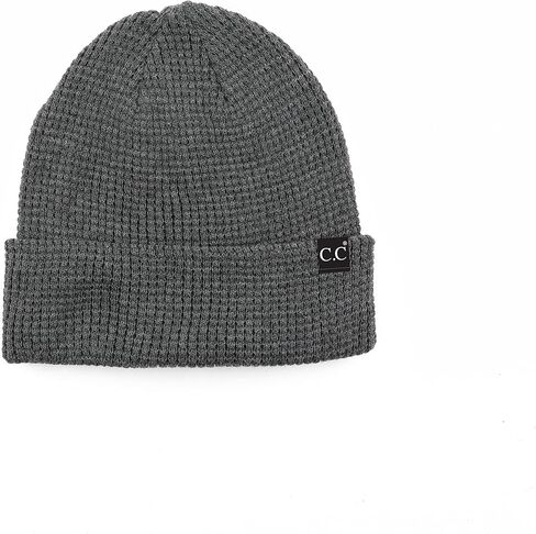 Funky Junque Mens Waffle Knit Cuff Beanie Slouchy Stretch Acrylic Thermal Lightweight Warm Winter Ski Hat Men Unisex in Saudi Arabia