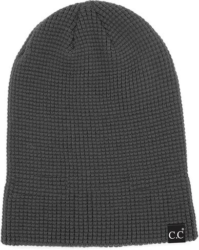 Funky Junque Mens Waffle Knit Cuff Beanie Slouchy Stretch Acrylic Thermal Lightweight Warm Winter Ski Hat Men Unisex in Saudi Arabia