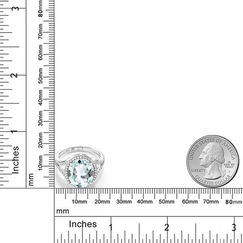 Gem Stone King 925 Sterling Silver Sky Blue Simulated Aquamarine Engagement Ring For Women (4.82 Cttw, Oval 12X10MM, Available 5,6,7,8,9) in Saudi Arabia
