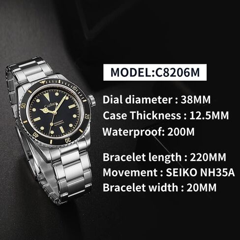 CADISEN Men’s Automatic Watch Mechanical NH35 Movement Waterproof Sapphire Glass Casual Business Watches… in Saudi Arabia