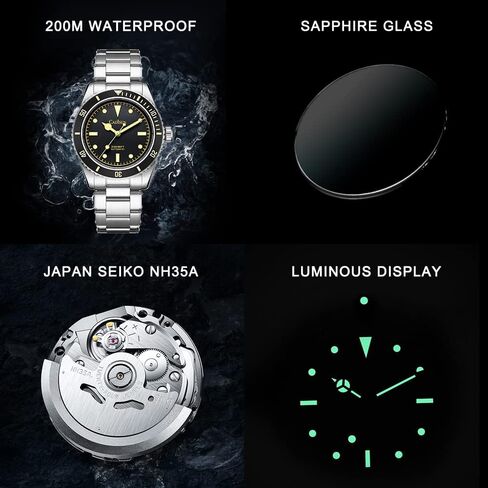 CADISEN Men’s Automatic Watch Mechanical NH35 Movement Waterproof Sapphire Glass Casual Business Watches… in Saudi Arabia