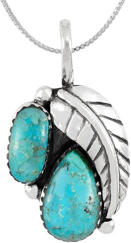 Turquoise Necklace 925 Sterling Silver Pendant & 20" Chain in Saudi Arabia
