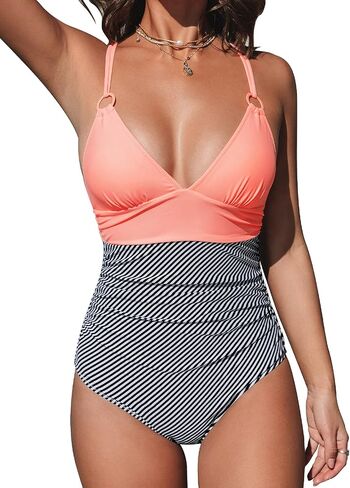 CUPSHE Women's Tummy Control One Piece Swimsuit with O-Ring in Saudi Arabia
