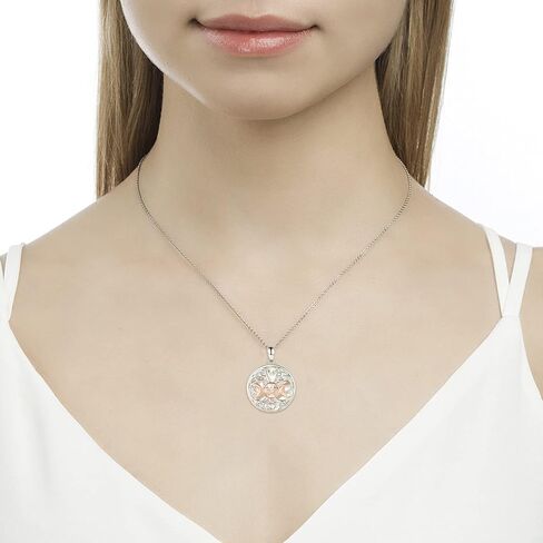 قلادة آلهة القمر الثلاثي من الفضة الإسترليني عيار 925 مع شجرة الحياة الخماسية الويكاانية وقلادة حماية تميمة مجوهرات للنساء (ذهبي وردي) in Kuwait