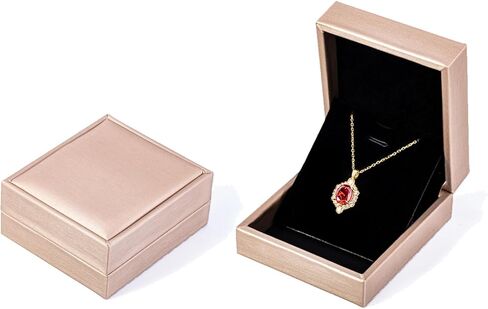 PHNIBIRD جوهرة الميلاد قلادة للنساء 925 الفضة الاسترليني الذهب قلادة قلادة سحق الجليد قطع مكعب زركونيا لذيذ خمر البيضاوي قلادة عيد ميلاد هدايا عيد الحب للنساء in Kuwait