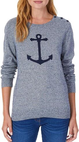 Nautica Women's Anchor Intarsia Pullover Sweater in Saudi Arabia