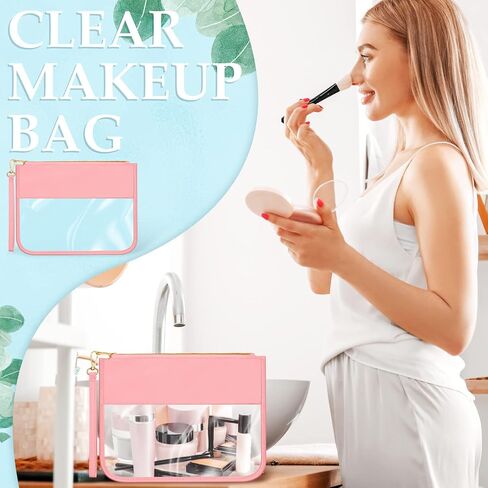 10 Pcs Nylon Makeup Bag Nylon Cosmetic Bag DIY Chenille Letter Bag Waterproof Toiletry Bag Transparent Zipper Pouches Nylon Makeup Bag PVC Flat Pouch for Women Girls (Multicolor) in Saudi Arabia