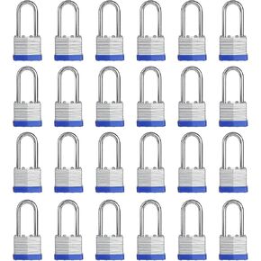 Lock, Laminated Steel Keyed padlock, Keyed Alike Locks, Big Key Head, Normal Shackle Padlock-Pack of 24
