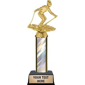 Crown Awards 10.5" Male Skiing Trophies, Male Ski Trophy with Custom Engraving, Perfect for Downhill Skiing Trophies Prime