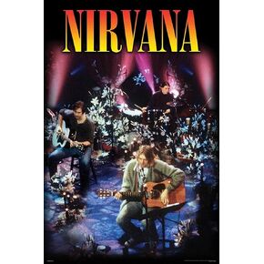 BUY ART FOR LESS Officially Licensed Nirvana - Unplugged 24 x 36 Inch Art Poster - Decorative Print - Poster Paper - Ready to Frame