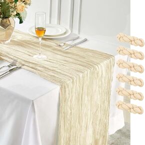 Light Pink Cheesecloth Table Runner 10ft Gauze Rustic Boho Table Runner Sheer Runner for Wedding Party Bridal Shower Thanksgiving Christmas Party Decoration
