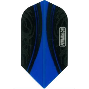 US Darts 3 Sets (9 Flights) Pentathlon Blue/Black Slim Dart Flights - 100 Micron in Kuwait