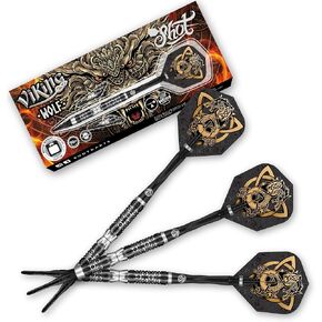 Shot! Darts Viking Wolf Soft Tip Dart Set-90% Tungsten Barrels, Professional – Made in New Zealand – Designed Dart Flights for Women & Men – Plastic Tip Bar Darts for Adults