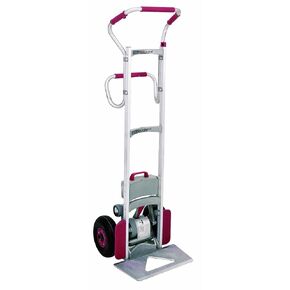 Magline CLK170EGS4 Aluminum Powered Stair Climbing Hand Truck, Ergo Handle, Pneumatic Wheels, 375lbs Capacity, 62" Height, 18" to 24" Length x 19" Width