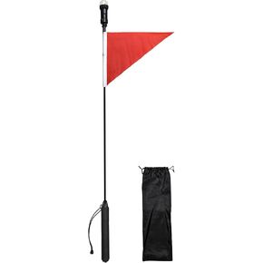 Pactrade Marine Kayak Flag with Light - Portable White All-Round 360 Light & Boat Flag Pole Kit for Track Rail and Rod Holder | Battery Powered Foldable Fishing Kayak Accessories | 1 NM Visibility