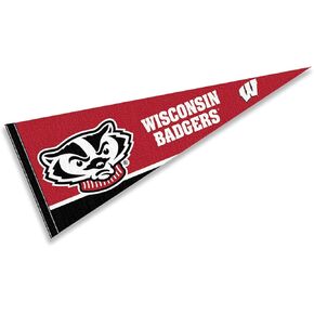 College Flags & Banners Co. Wisconsin Badgers Full Size Bucky Head Pennant