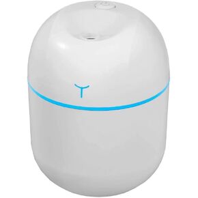 Mini Portable Aromatherapy Diffuser Humidifier Aroma Scent Cool Mist Diffuser Colorful Light 2 mist modes auto shutoff, Small, White