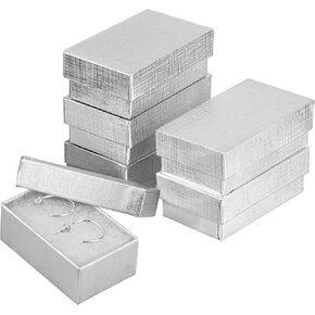 Prestige & Fancy Jewelry Boxes, 6 Pack, 2.55 x 1.5 x 1 inch - Cotton Filled Small Gift Boxes with Lids for Bracelets, Earrings, Pendants, Gifts, Chistmas, Party Favors, Valentines Day (6, Kraft)